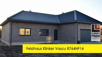 Крутой загородный дом с клинкерной плиткой Feldhaus Klinker R764NF14