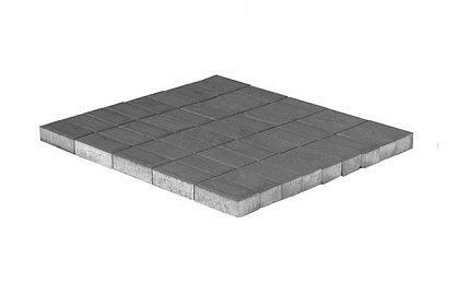 Тротуарная плитка Прямоугольник, Серый, h=60 мм, двухслойная
