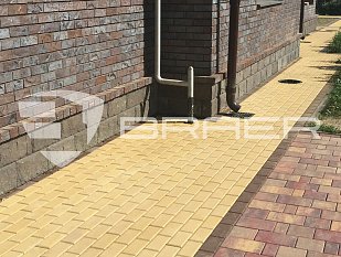 Тротуарная плитка Прямоугольник, Желтый, h=60 мм.