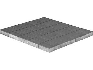 Тротуарная плитка Прямоугольник, Серый, h=40 мм, двухслойная.