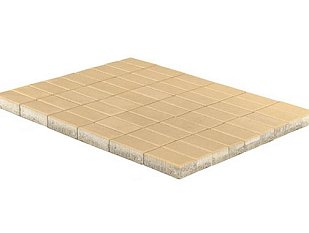 Тротуарная плитка Прямоугольник, Песочный, h=40 мм.