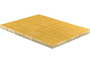 Тротуарная плитка Прямоугольник, Желтый, h=40 мм.