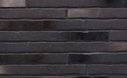 Фасадная клинкерная плитка (ригель) Stroeher Riegel-50 453 silber-schwarz, ригель 490x40x14 мм