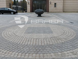 Тротуарная плитка Классико круговая, Серебристый, h=60 мм.