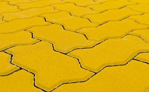 Тротуарная плитка Волна, Желтый, h=70 мм - Фото 