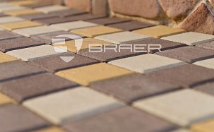 Тротуарная плитка Лувр, Песочный, h=60 мм, 200x200 - Фото 