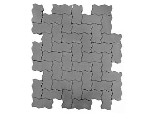 Тротуарная плитка Волна, Серый, h=60 мм.