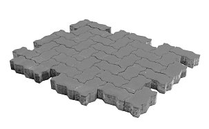 Тротуарная плитка Волна, Серый, h=80 мм - Фото 