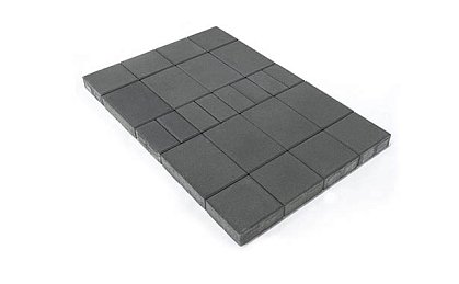 Тротуарная плитка Мозайка, Серый, h=60 мм