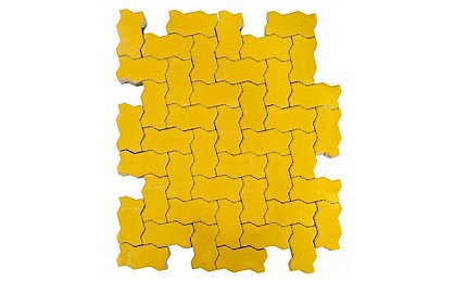 Тротуарная плитка Волна, Желтый, h=80 мм