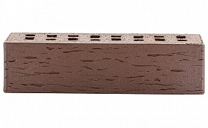 Кирпич клинкерный облицовочный пустотелый ЛСР темно-терракотовый флэш Брюгге береста M300 - Фото 