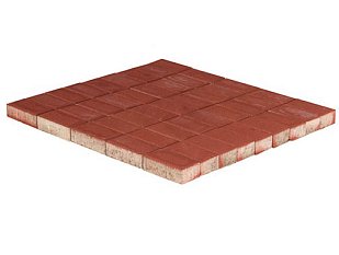 Тротуарная плитка Прямоугольник, Красный, h=40 мм.