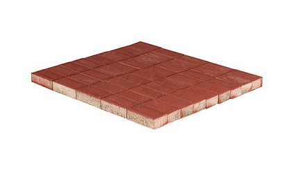 Тротуарная плитка Прямоугольник, Красный, h=40 мм