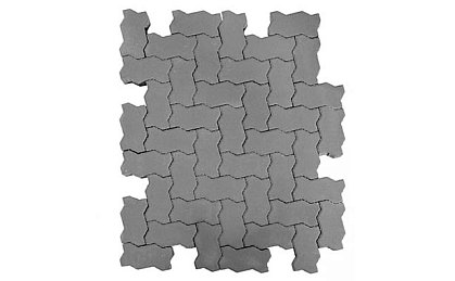 Тротуарная плитка Волна, Серый, h=80 мм