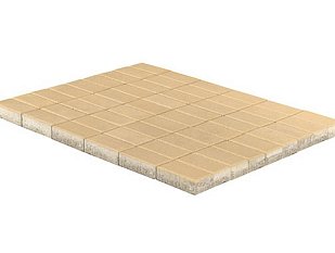 Тротуарная плитка Прямоугольник, Песочный, h=60 мм.