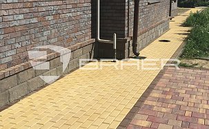 Тротуарная плитка Прямоугольник, Песочный, h=40 мм - Фото 