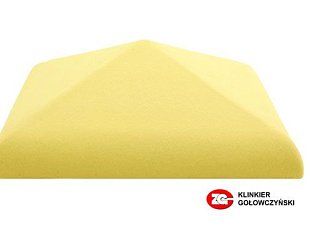 Керамический колпак на забор ZG Clinker, цвет желтый, С42, размер 425х425.