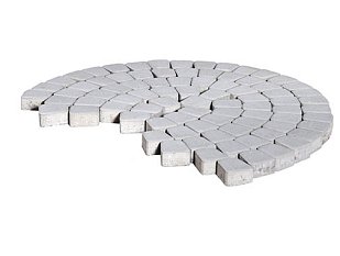 Тротуарная плитка Классико круговая, Серебристый, h=60 мм.