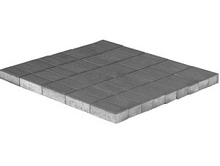 Тротуарная плитка Прямоугольник, Серый, h=80 мм, двухслойная.