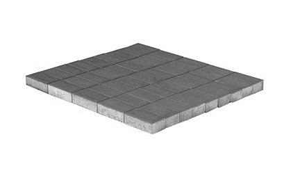 Тротуарная плитка Прямоугольник, Серый, h=80 мм, двухслойная